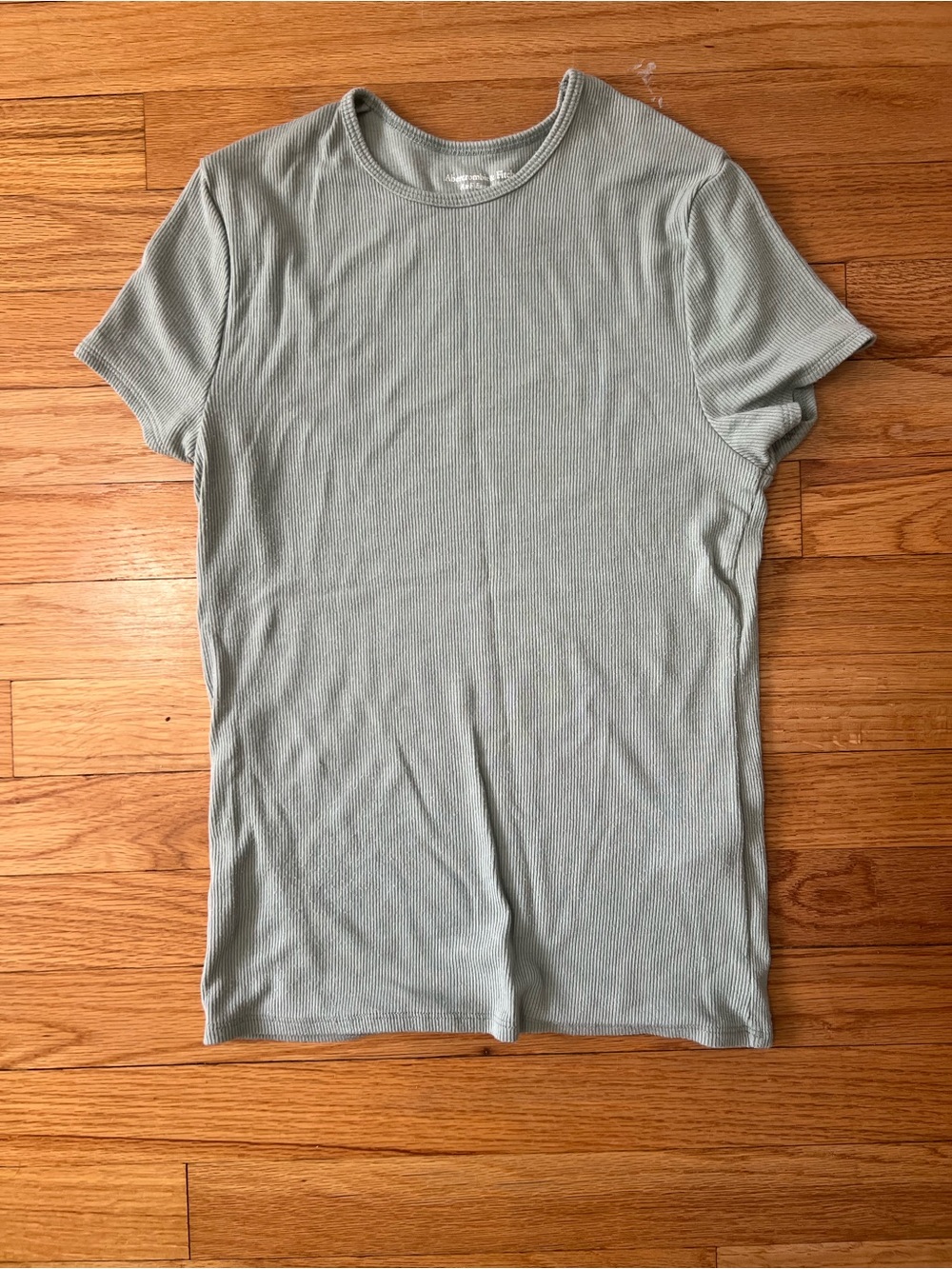Abercrombie & Fitch Short-Sleeve Ribbed Tee in Sage